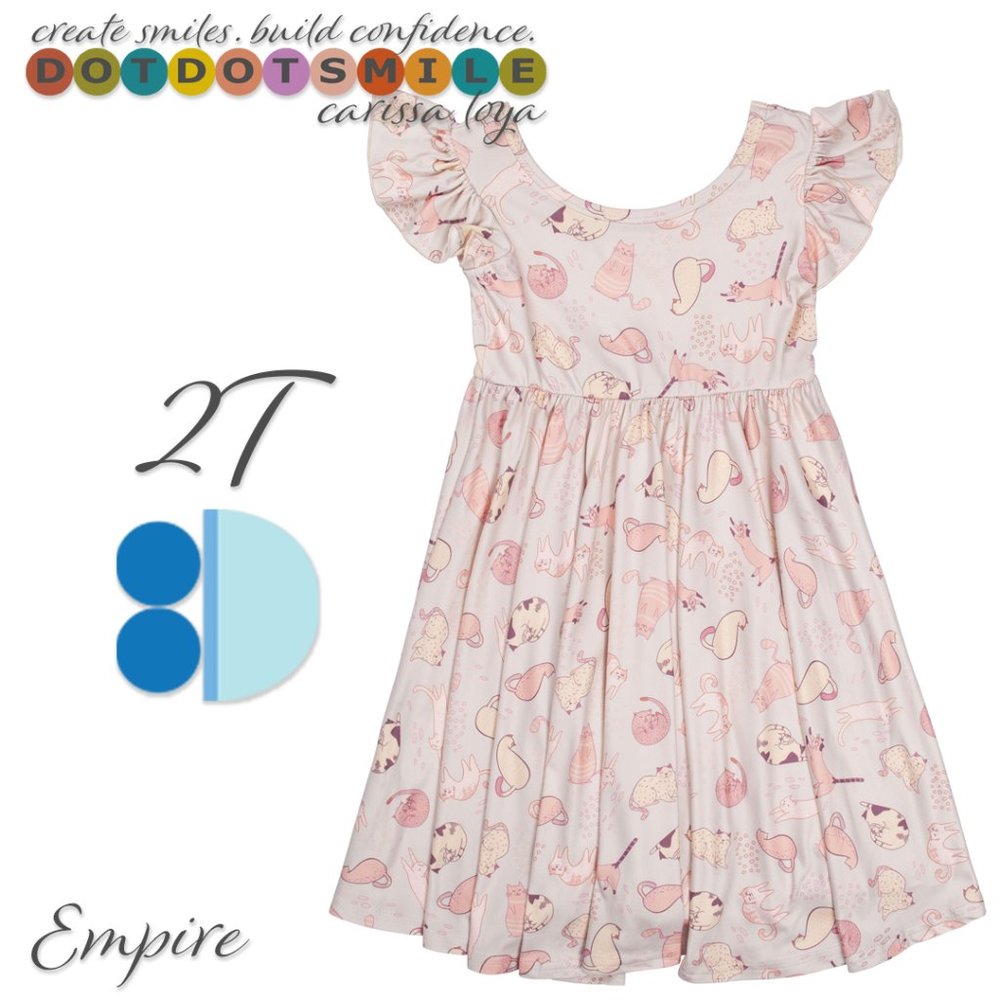 DotDotSmile Empire Cat Print Dress